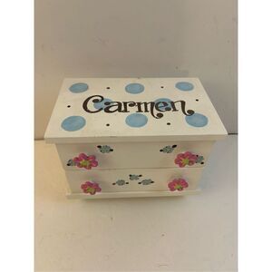 Jewelry box white pink flowers "Carmen" Craft Project‎ 8x6"